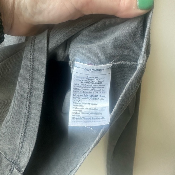 Cotton on Gray V-Neck Long Sleeve Women's Top - Picture 5 of 5